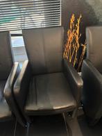 Leren eetkamerstoelen Goossens model Riva (6 stuks), Huis en Inrichting, Stoelen, Ophalen of Verzenden, Gebruikt, Zwart, Leer