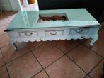 Salontafel Wit Brocant Barok, Huis en Inrichting, Ophalen, Gebruikt, Glas, Brocant, Barok, Queen Anne, Shabby Chic