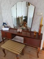 Vintage kaptafel met spiegel en kruk, Ophalen, Gebruikt, 100 tot 150 cm, 100 tot 150 cm