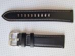 Galaxy Watch3 Stitch Leather Band (22mm, S/M), Ophalen of Verzenden, Nieuw, Zwart, Android