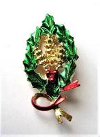 Stijlvolle vergulde kerstbroche met emaille (5331-409), Ophalen, Nieuw, Overige materialen