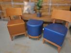 7 Hutten Eetkamer stoelen + 5 barkrukken + 1 poef, Huis en Inrichting, Stoelen, Ophalen, Gebruikt, Grijs, Vier