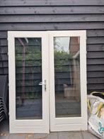 Hardhouten openslaande tuindeuren, Doe-het-zelf en Verbouw, Gebruikt, Deurkozijn, 150 tot 225 cm, Inclusief glas