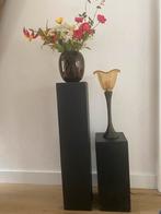 2 decoratie/ plantenzuilen,  zwart, Ophalen of Verzenden, Gebruikt