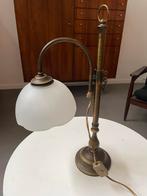 Vintage tafellamp jaren klassiek glas metaal, Ophalen, ., 2de hands, .