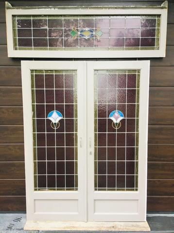 Glas in lood dubbele ensuite deuren met bovenlicht beschikbaar voor biedingen