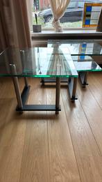 Salon tafel set 3 delig glazen salontafel van Montel, Huis en Inrichting, Tafels | Bijzettafels, Ophalen, Minder dan 45 cm, Minder dan 55 cm