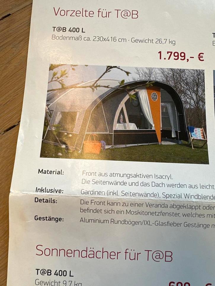 T@B 400 L Voortent gebruikt, Caravans en Kamperen, Caravan accessoires, Gebruikt, Ophalen