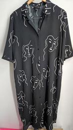 Monki maat L zwart wit blouse jurk (0393*), Monki, Wit, Ophalen of Verzenden, Zo goed als nieuw
