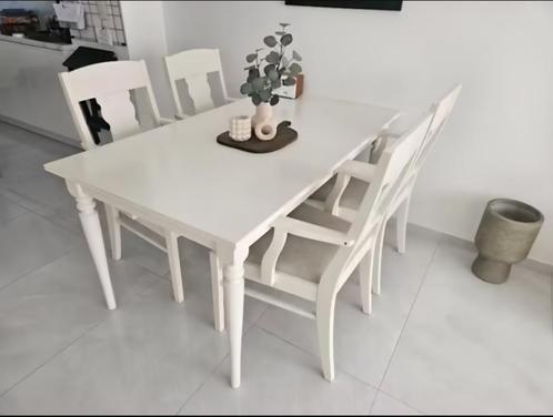 MOET WEG! eettafel, stoelen + salontafel, Huis en Inrichting, Tafels | Eettafels, Gebruikt, 50 tot 100 cm, 100 tot 150 cm, Vier personen