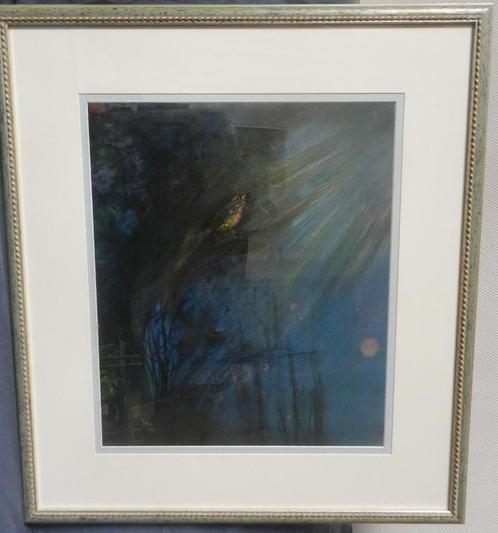 Pastel Kwinkelerende Vogel Janus van Zeegen (1881-1966), Antiek en Kunst, Kunst | Tekeningen en Foto's, Ophalen of Verzenden