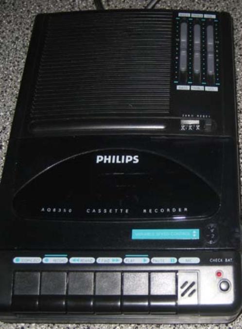 Philips cassetterecorder op batt & 220 AQ6350 als nw !!!, Audio, Tv en Foto, Cassettedecks, Enkel, Philips, Tape counter, Ophalen of Verzenden