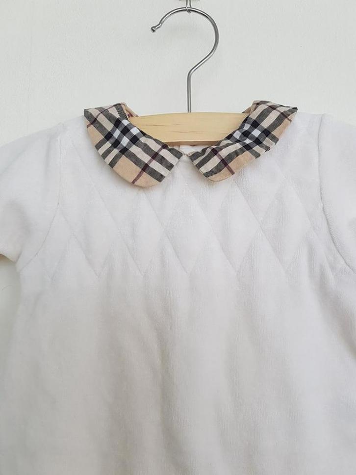 Burberry Baby boxpakje roomwit quilted velours 62, Kinderen en Baby's, Babykleding | Maat 62, Zo goed als nieuw, Verzenden