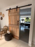 Houten Schuifdeur - Landelijke Stijl Barndoor, Ophalen, 80 tot 100 cm, Binnendeur, Zo goed als nieuw