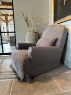 Fauteuil stoel bankje sober met losse hoes linnen grove stof, Huis en Inrichting, Fauteuils, Ophalen, Gebruikt, 100 tot 125 cm