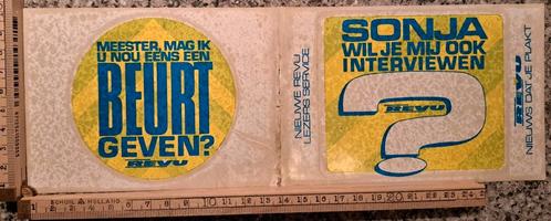 Vintage sticker Meester mag ik u nu eens een beurt geven?, Verzamelen, Stickers, Zo goed als nieuw, Overige typen, Ophalen of Verzenden