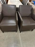 2 design fauteuils echt leer, Huis en Inrichting, Fauteuils, Ophalen, Zo goed als nieuw, X, Leer