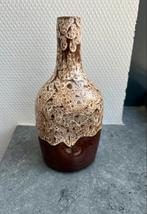 Vintage Bruine Vaas (22 cm)- Aardewerk, Overige kleuren, Aardewerk of Porselein, Ophalen of Verzenden, Zo goed als nieuw