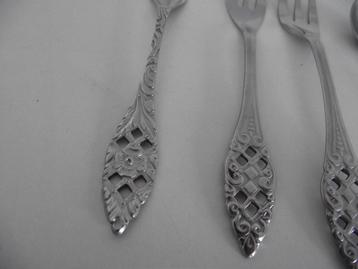 7 vintage RVS ajour 4 lepel 3 vork 12 cm Pako Meta 1960 p st beschikbaar voor biedingen