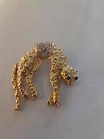 oude panter gold tone broche, Overige materialen, 4 tot 7 cm, Verzenden, Zo goed als nieuw