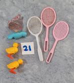 21 barbie tennis tennisracket badminton kuikens vogel. Daarn, Verzamelen, Poppen, Gebruikt, Ophalen of Verzenden