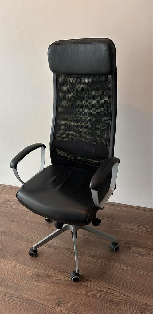 Ikea Markus Bureaustoel Zwart, Huis en Inrichting, Bureaustoelen, Gebruikt, Bureaustoel, Zwart, Ophalen