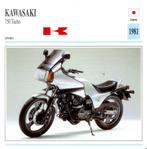 X28 motorkaart kawasaki 750 turbo (1981), Verzamelen, Ophalen of Verzenden, Zo goed als nieuw, Auto's