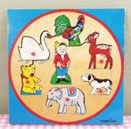Vintage Simplex houten speelgoed puzzel - kabouter - dieren, Ophalen of Verzenden, Zo goed als nieuw, Overige typen
