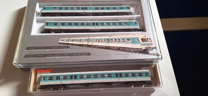 Fleischmann Piccolo N 7438 en 7439 DB, Hobby en Vrije tijd, Modeltreinen | N-Spoor, Zo goed als nieuw, Treinset, Gelijkstroom