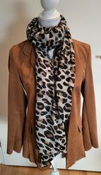 Leuk suede look jasje blazer cognac zilverkleurige knopen M, Maat 38/40 (M), Bruin, Ophalen of Verzenden, Jasje