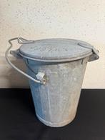Vintage zinken metalen gemeente Amsterdam prullenbak, Gebruikt, ?, Metaal, Minder dan 50 cm