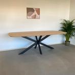 Deens ovale eiken eettafel 220cm inclusief matrixpoot, 100 tot 150 cm, Design, Ophalen of Verzenden, Vijf personen of meer