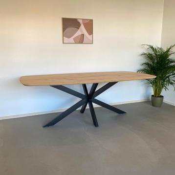 Deens ovale eiken eettafel 220cm inclusief matrixpoot beschikbaar voor biedingen