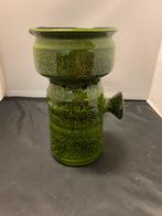 Retro vaas keramiek  groen jaren 60, Ophalen of Verzenden, Zo goed als nieuw, Groen, Minder dan 50 cm
