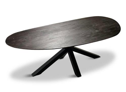 tafel deens ovaal japandi donker bruin mango 240x110cm, Huis en Inrichting, Tafels | Eettafels, Nieuw, 100 tot 150 cm, 200 cm of meer