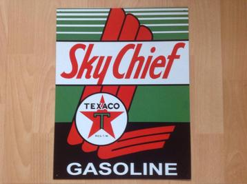 Retro SKY CHIEF TEXACO GASOLINE reclame bord (geen emaille beschikbaar voor biedingen