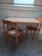 Uitschuifbaar Tafeltje met 2 Stoelen, Huis en Inrichting, Tafels | Eettafels, Ophalen, Gebruikt, 100 tot 150 cm, Eenvoudig