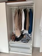 Witte kledingkast met hangruimte en lades, Huis en Inrichting, Overige materialen, 100 tot 150 cm, 200 cm of meer, Ophalen of Verzenden