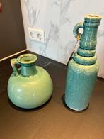 Twee blauwe vazen, Gebruikt, Blauw, Aardewerk of Porselein, Ophalen of Verzenden
