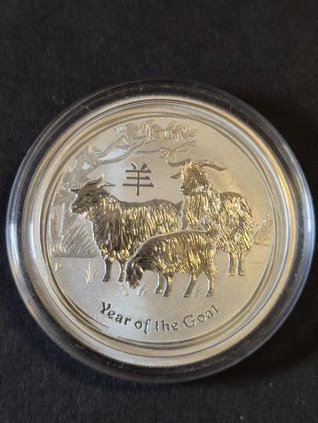 Australië 50 Cnts  1/2 OZ 999 Zilver "Year of the Goat" 2015 beschikbaar voor biedingen