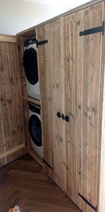 Bijkeukenkast wasmachine-ombouw voorraadkast echt Hout  beschikbaar voor biedingen