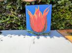 hand geschilderde tulp aart van den kamp harderwijk, Antiek en Kunst, Kunst | Schilderijen | Klassiek, Ophalen of Verzenden