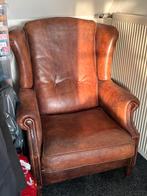 Schaapleren bruine fauteuil, Huis en Inrichting, Fauteuils, Ophalen, Gebruikt, 75 tot 100 cm, 50 tot 75 cm