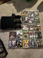 PlayStation 3 + 2 controllers + 19 spellen, Spelcomputers en Games, Ophalen, Met 2 controllers, Slim, Gebruikt