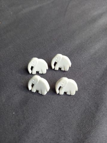 Knopen olifant 4 stuks creme wit