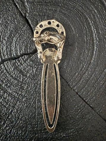 Zilveren boekenlegger mer hoefijzer en paard! beschikbaar voor biedingen