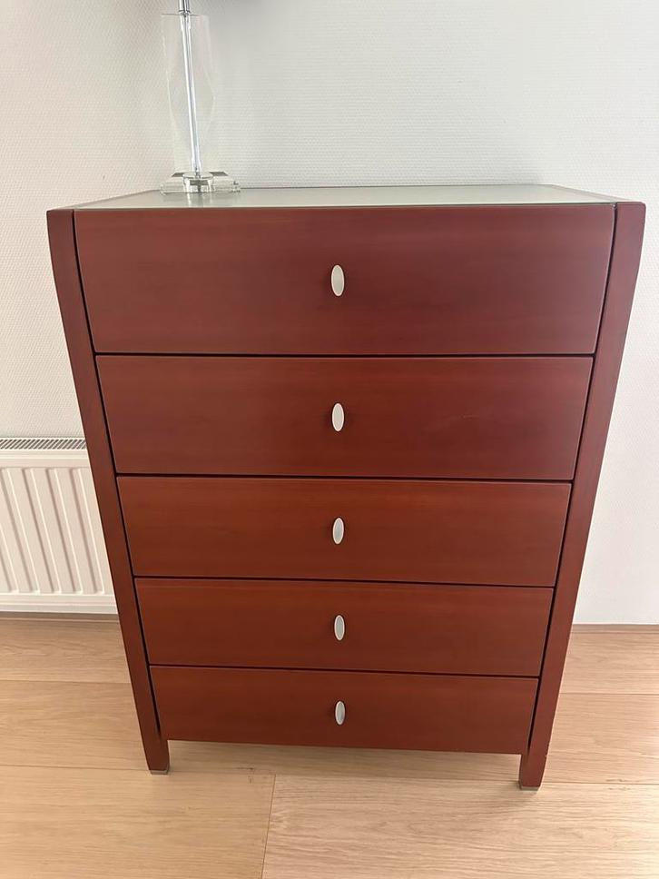 Hulsta Ladenkast - Kersenrood - 5 Lades, Huis en Inrichting, Kasten | Dressoirs, Gebruikt, 50 tot 100 cm, 25 tot 50 cm, Met lade(s)