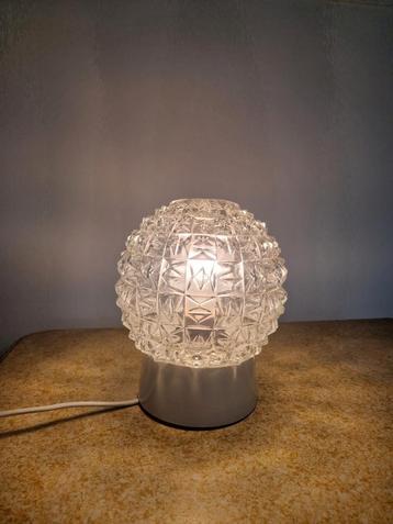 Vintage mid century glazen plafonniere beschikbaar voor biedingen