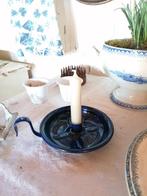 Oude emaille kaarsenhouder, kandelaar, blaker, Ophalen of Verzenden