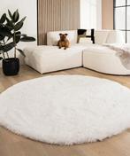 Fluffy vloerkleed rond – wit 230 cm nieuw, Huis en Inrichting, Stoffering | Tapijten en Kleden, Wit, Rond, Ophalen of Verzenden